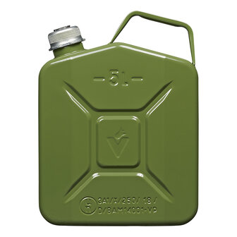 Jerrycan 5L metaal groen met magnetische schroefdop UN- &amp; T&uuml;V/GS-gekeurd