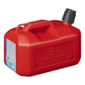 Jerrycan 5L kunststof rood UN-gekeurd (laag model)