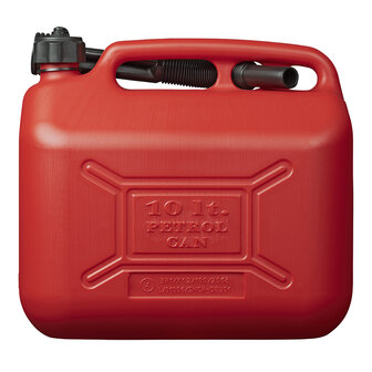 Jerrycan 10L kunststof rood UN-gekeurd