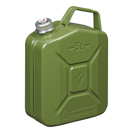 Jerrycan 5L metaal groen met magnetische schroefdop UN- & TüV/GS-gekeurd