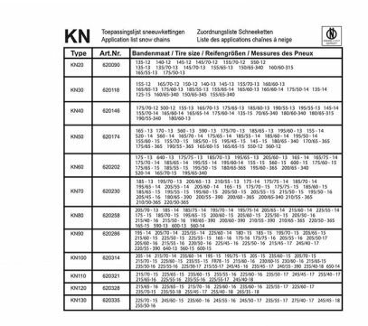 Sneeuwkettingen 12mm KN80