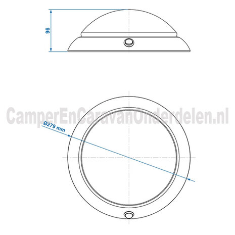 Plafonnière / opbouwarmatuur 24-leds 12V 590lm Ø280x85mm