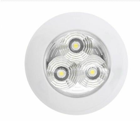 Plafonnière / opbouwarmatuur 3-leds 12V 290lm ø95x25mm