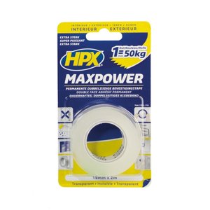 Max Power Transparant bev.tape 19mmx16,5m